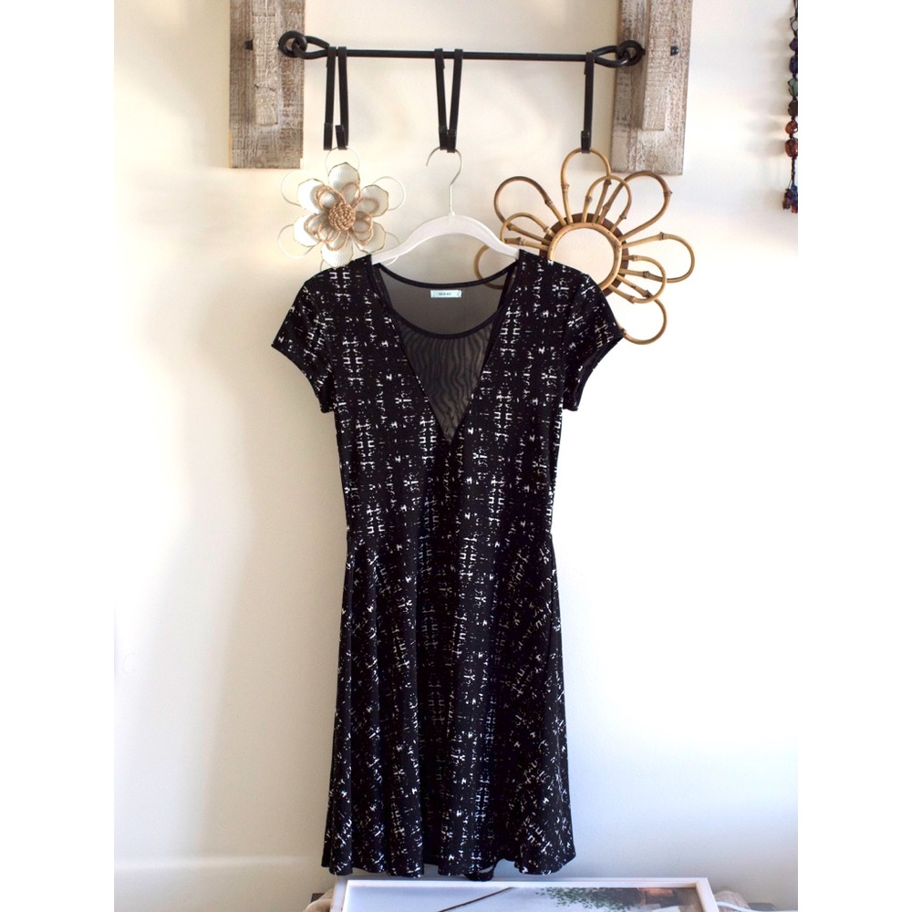 Black Patterned Dress from Urban Outfitters